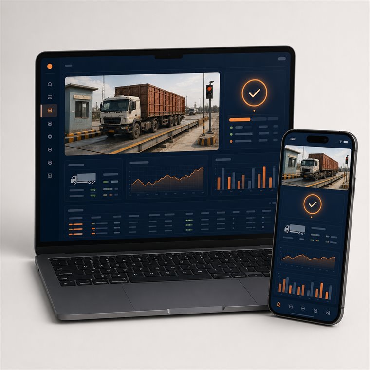 Web ve mobilde canlı tartım panosu; plaka/firma/malzeme atama ve onay